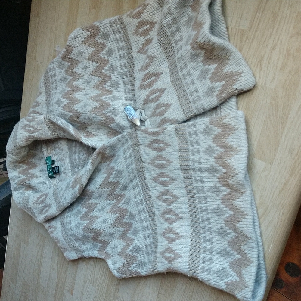 Cowl neck vest lambswool wool silk and linen